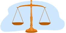 A balance scale icon