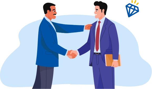 Two employee shaking hands 
